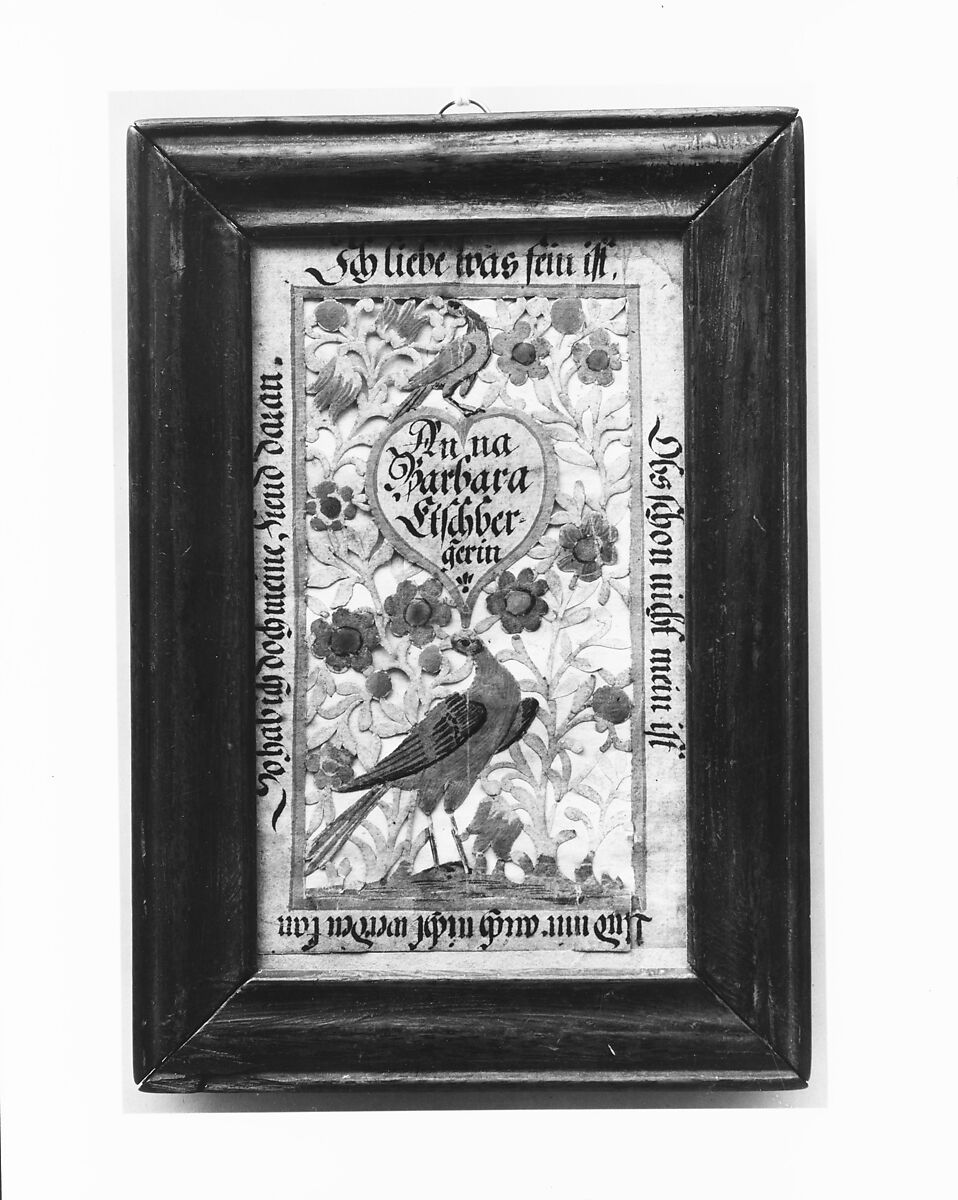 Love Token, Ink and watercolor on paper, American