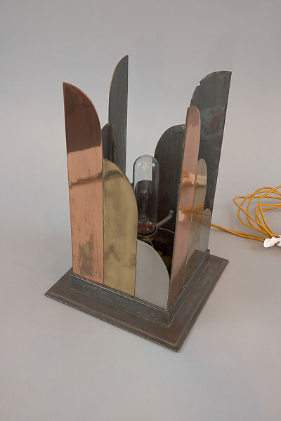 Piano lamp, Jules Bouy (American (born France), 1872–1937), Steel, glass