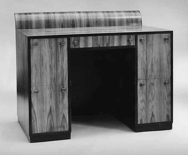 Desk, Jules Bouy (American (born France), 1872–1937), Tulip wood, ebony veneer, metal 