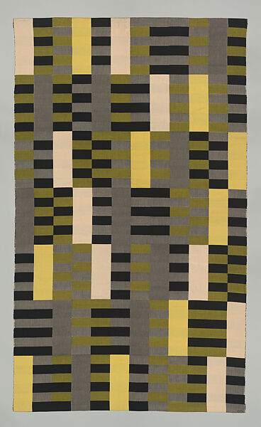 Black-White-Yellow, Anni Albers (American (born Germany), Berlin 1899–1994 Orange, Connecticut), Mercerized cotton, silk 