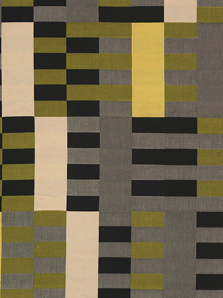 Black-White-Yellow, Anni Albers (American (born Germany), Berlin 1899–1994 Orange, Connecticut), Mercerized cotton, silk