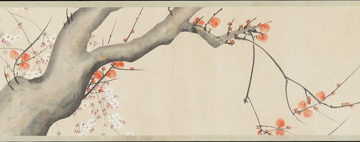 Flowers of the Four Seasons, After Sakai Hōitsu (Japanese, 1761–1828), Handscroll; ink and color on paper, Japan