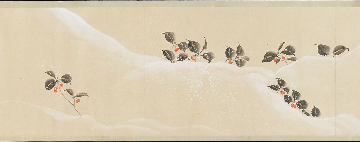 Flowers of the Four Seasons, After Sakai Hōitsu (Japanese, 1761–1828), Handscroll; ink and color on paper, Japan