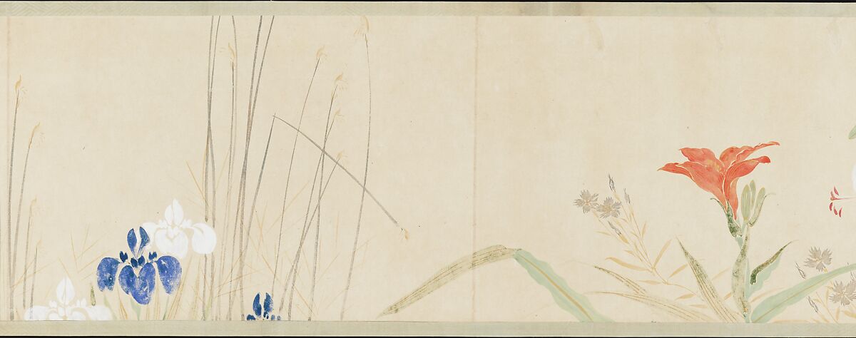 Flowers of the Four Seasons, After Sakai Hōitsu (Japanese, 1761–1828), Handscroll; ink and color on paper, Japan
