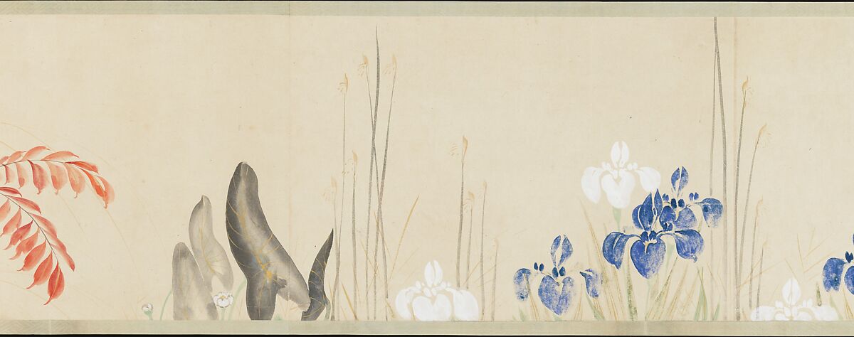 Flowers of the Four Seasons, After Sakai Hōitsu (Japanese, 1761–1828), Handscroll; ink and color on paper, Japan
