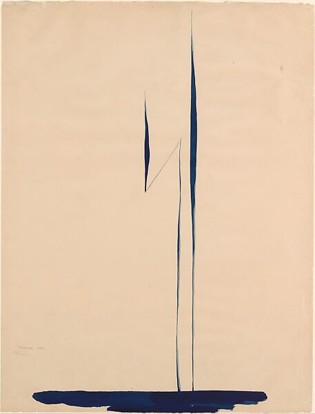 Blue Lines X, Georgia O&#39;Keeffe (American, Sun Prairie, Wisconsin 1887–1986 Santa Fe, New Mexico), Watercolor and graphite on paper 