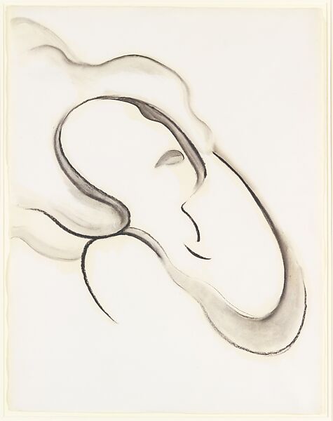 Abstraction IX, Georgia O&#39;Keeffe (American, Sun Prairie, Wisconsin 1887–1986 Santa Fe, New Mexico), Charcoal on paper 