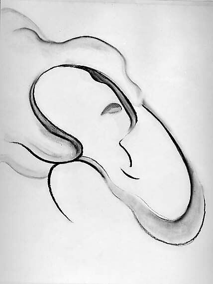 Abstraction IX, Georgia O'Keeffe (American, Sun Prairie, Wisconsin 1887–1986 Santa Fe, New Mexico), Charcoal on paper