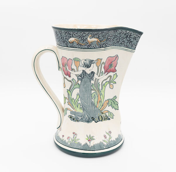 Jug, Buffalo China (Buffalo, New York) (American), Earthenware, painted and glazed