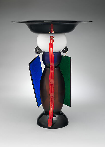 Effira Vase, Ettore Sottsass (Italian (born Austria), Innsbruck 1917–2007 Milan), Glass and metal
