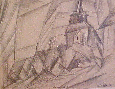 Zirchow II, Lyonel Charles Feininger (American, New York 1871–1956 New York), Charcoal on paper 