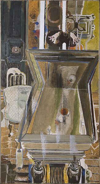 The Billiard Table, Georges Braque (French, Argenteuil 1882–1963 Paris), Oil with sand and charcoal on canvas 