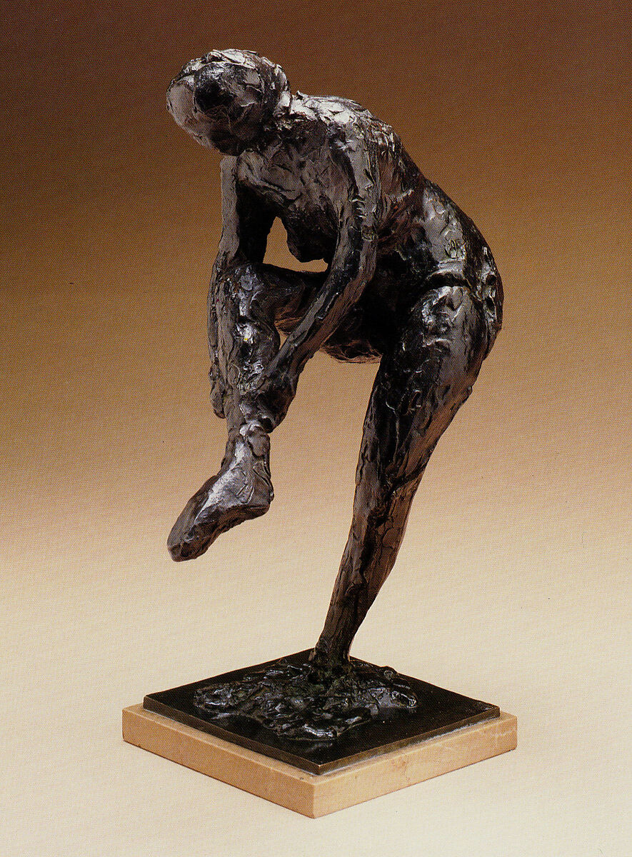 Woman Putting on a Stocking, Edgar Degas (French, Paris 1834–1917 Paris), Bronze 