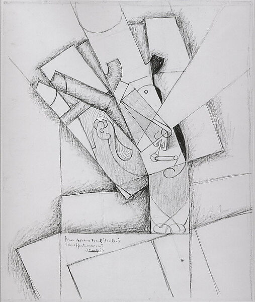 The Smoker, Juan Gris (Spanish, Madrid 1887–1927 Boulogne-sur-Seine), Charcoal, crayon, and wash on paper