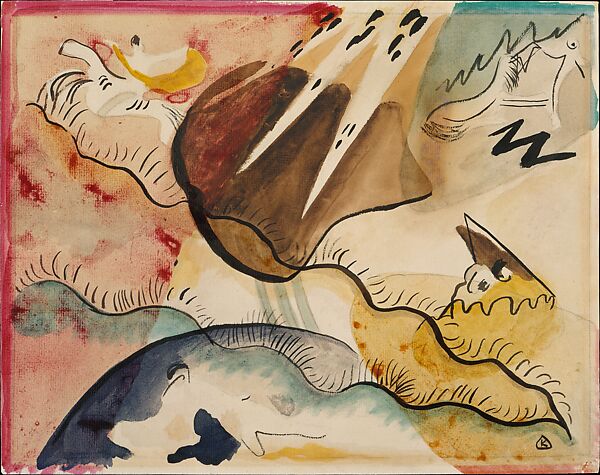 Rain Landscape, Vasily Kandinsky (French (born Russia), Moscow 1866–1944 Neuilly-sur-Seine), Watercolor on paper 