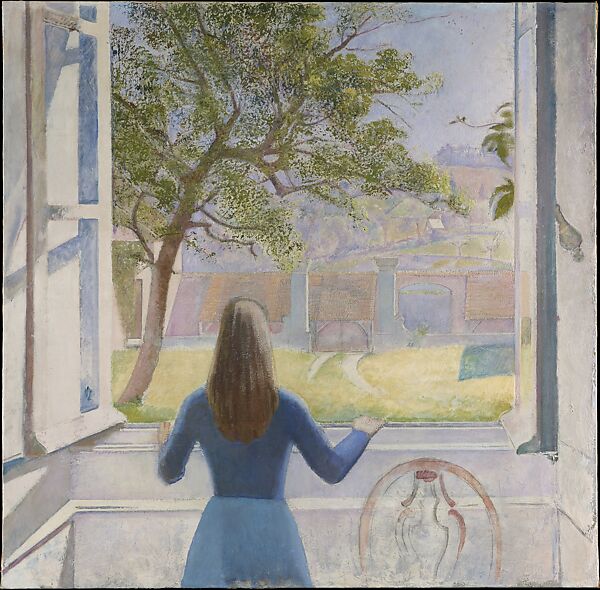 Girl at a Window, Balthus (Balthasar Klossowski) (French, Paris 1908–2001 Rossinière), Oil on canvas 