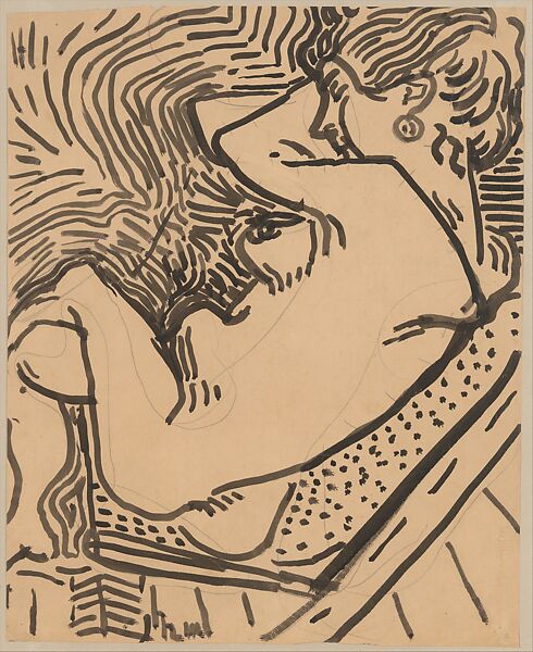 Seated Nude Asleep, Henri Matisse (French, Le Cateau-Cambrésis 1869–1954 Nice), Ink, over graphite, on paper 