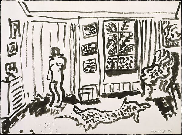 Model Standing in the Artist's Studio, Henri Matisse (French, Le Cateau-Cambrésis 1869–1954 Nice), Ink on paper 