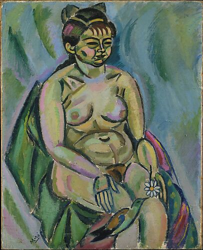 Seated Nude Holding a Flower