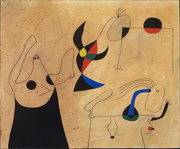 Constellation: Women on the Beach, Joan Miró (Spanish, Barcelona 1893–1983 Palma de Mallorca), Gouache and oil wash on paper 