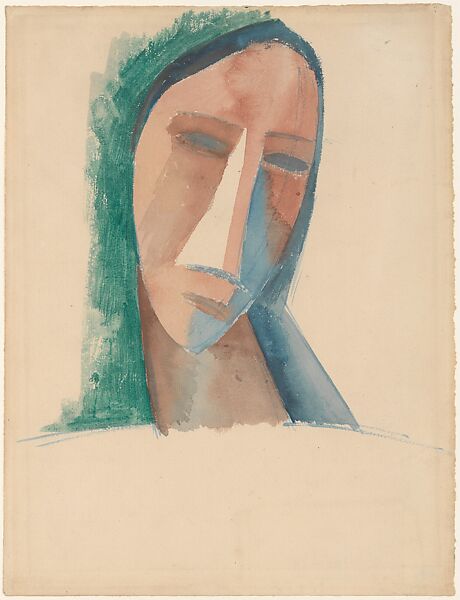 Head of a Woman, Pablo Picasso (Spanish, Malaga 1881–1973 Mougins, France), Watercolor on paper 