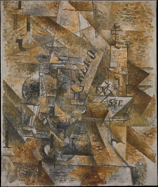 Still Life with Banderillas, Georges Braque (French, Argenteuil 1882–1963 Paris), Oil and charcoal with sand on canvas 