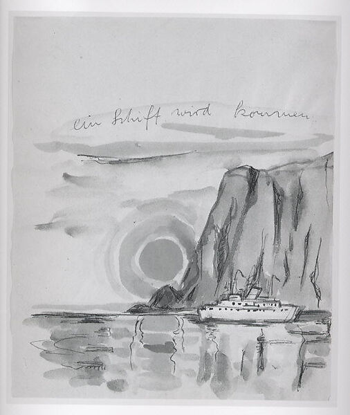 A Ship Will Come, Anselm Kiefer (German, born Donaueschingen, 1945), Watercolor, gouache, and blue ballpoint pen on paper