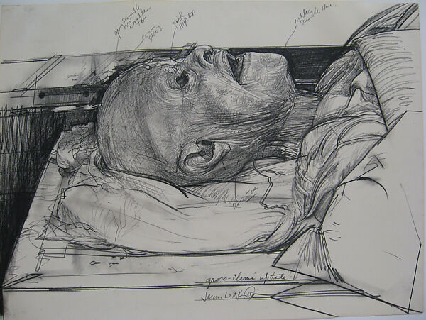 Gross Clinic - Upstate, Jerome Witkin (American, born 1939), Charcoal on paper 