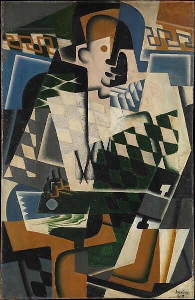 Harlequin with a Guitar, Juan Gris  Spanish, Oil on panel