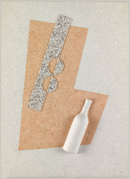 Homage to Georges Braque, Jiri Kolar (Czechoslovakian, 1914–2002), Cut and pasted printed papers in bas relief on wood panel 