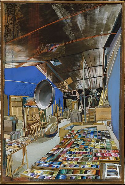 Interior I, Sam Szafran (French, Paris 1934–2019 Paris), Pastel on paper 