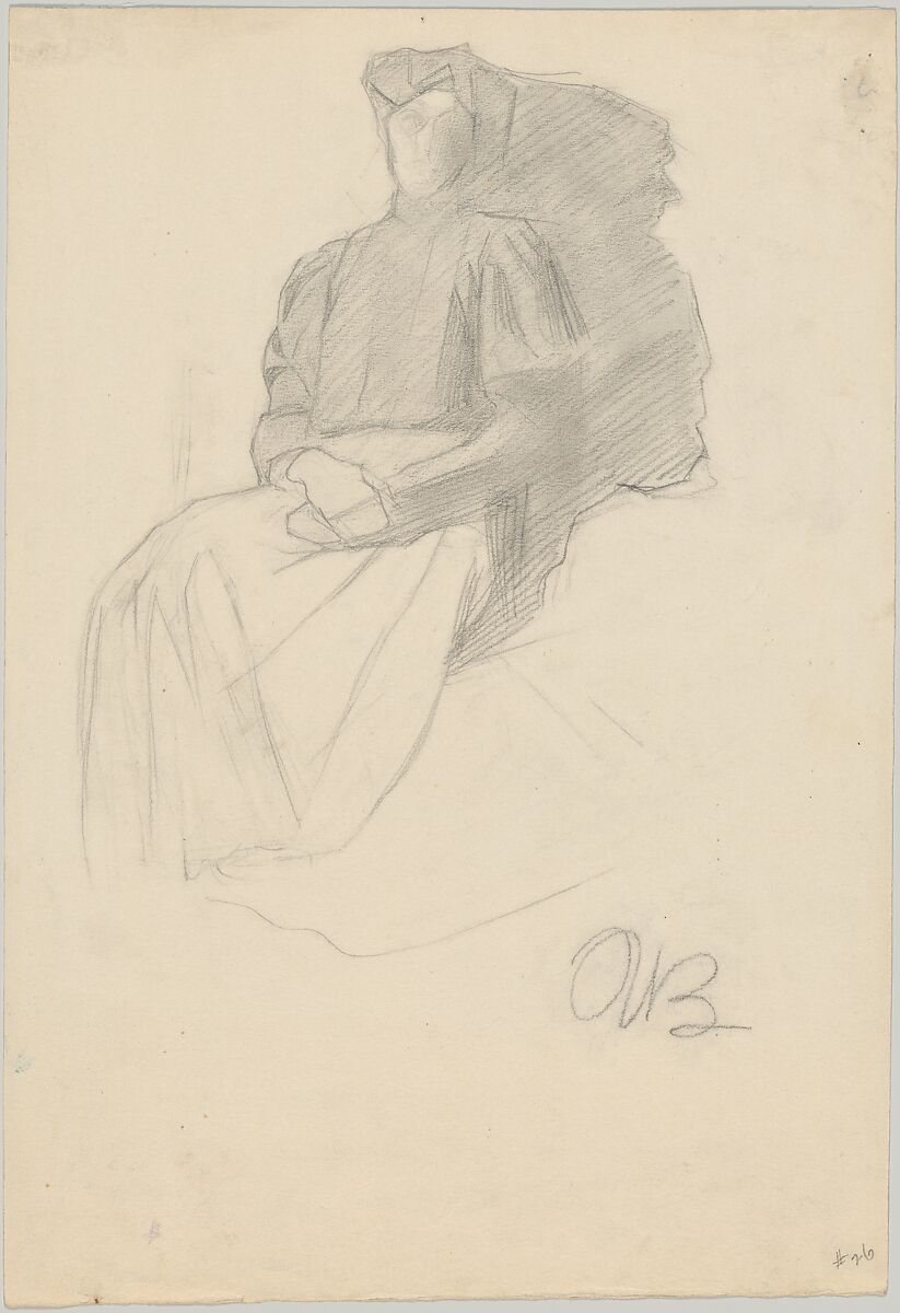 Seated Male Nude (recto); Seated Woman with a Dark Blouse (verso), Umberto Boccioni (Italian, Reggio 1882–1916 Sorte), Graphite on paper