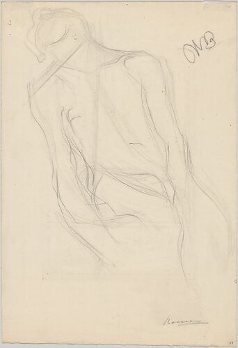 Seated Male Nude (recto); Seated Woman with a Dark Blouse (verso)