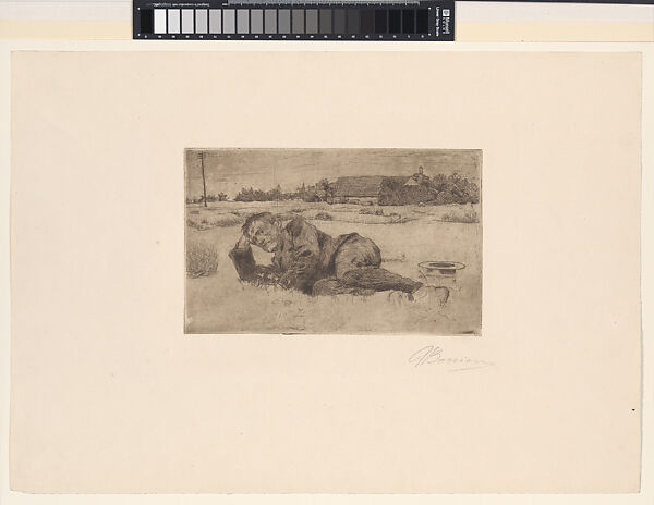Man Lying in a Field, Umberto Boccioni (Italian, Reggio 1882–1916 Sorte), Etching and drypoint 