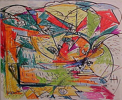 Untitled, Hans Hofmann (American (born Germany), Wessenburg 1880–1966 New York), Wax crayon and black ink on paper 