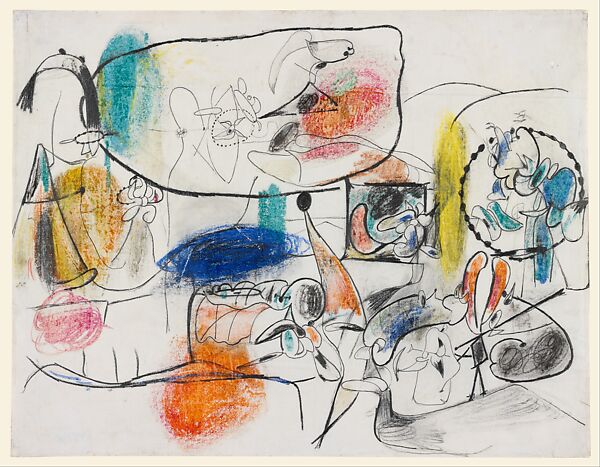 Virginia Landscape, Arshile Gorky (American (born Armenia), Khorkom 1904–1948 Sherman, Connecticut), Graphite and colored crayons on paper 