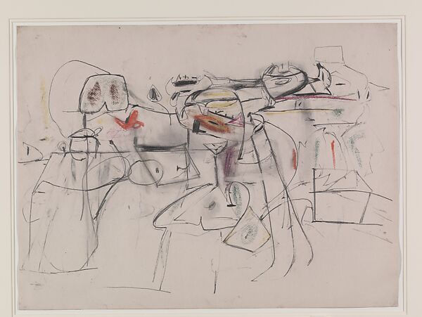 Untitled, Arshile Gorky (American (born Armenia), Khorkom 1904–1948 Sherman, Connecticut), Graphite and colored crayons on paper 