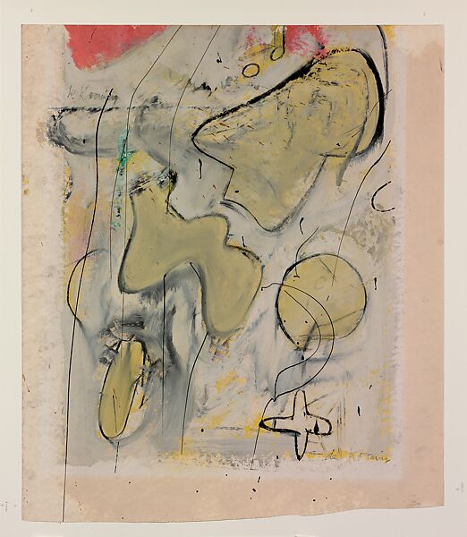 Untitled, Willem de Kooning (American (born The Netherlands), Rotterdam 1904–1997 East Hampton, New York), Oil and enamel on paper 