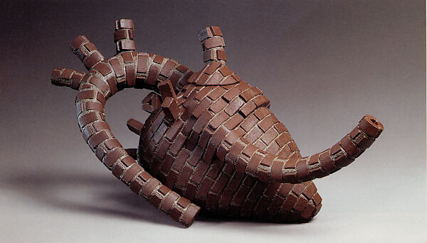 "Heart Teapot: Homage to Archie Bray", Richard Notkin (American, born Chicago 1948), Stoneware 