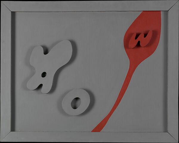Torso, Navel, Mustache-Flower, Jean Arp  French, born Germany, Oil on wood relief