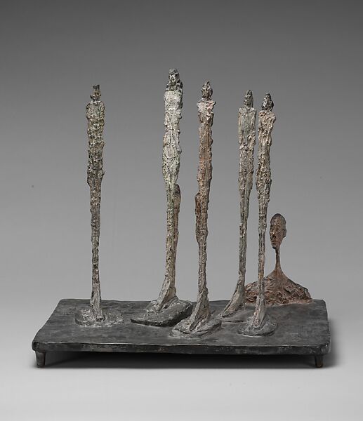 The Forest (Composition with Seven Figures and a Head), Alberto Giacometti (Swiss, Borgonovo 1901–1966 Chur), Painted bronze