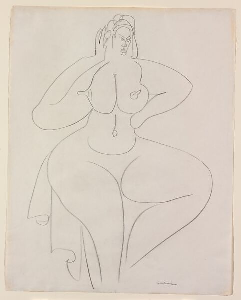 Female Nude, Gaston Lachaise (American (born France) 1882–1935), Graphite on paper 