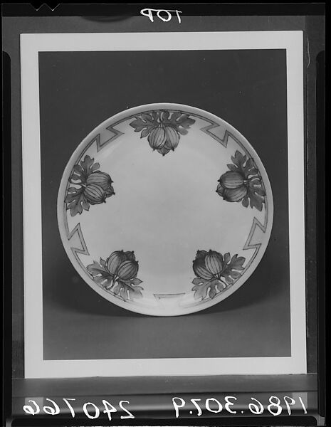 Plate, Olga St. John, Porcelain, overglaze enamel decoration, American or German