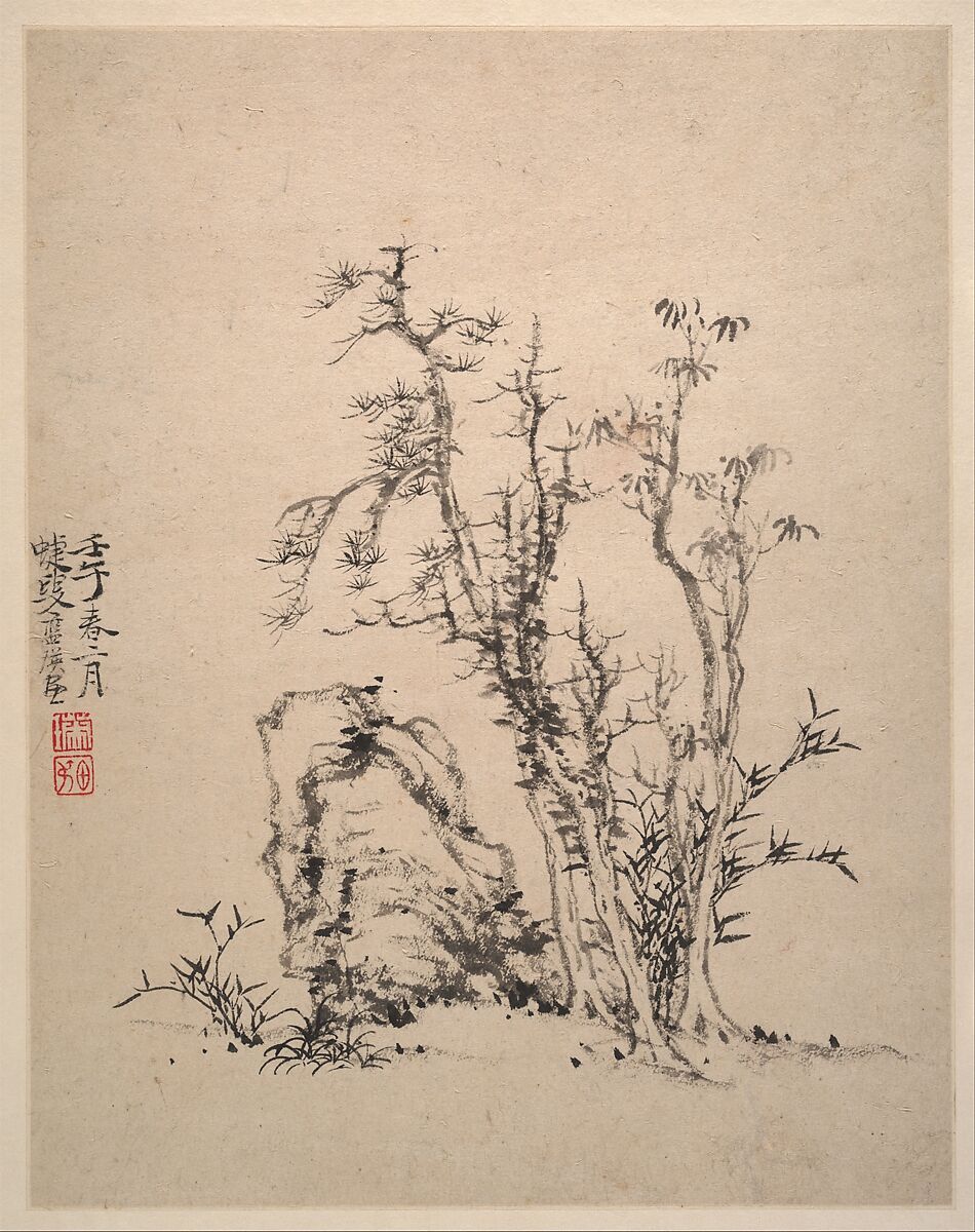 Landscapes after Song and Yuan masters, Lan Ying (Chinese, 1585–1664), Album of twelve leaves; ink and color on paper, China