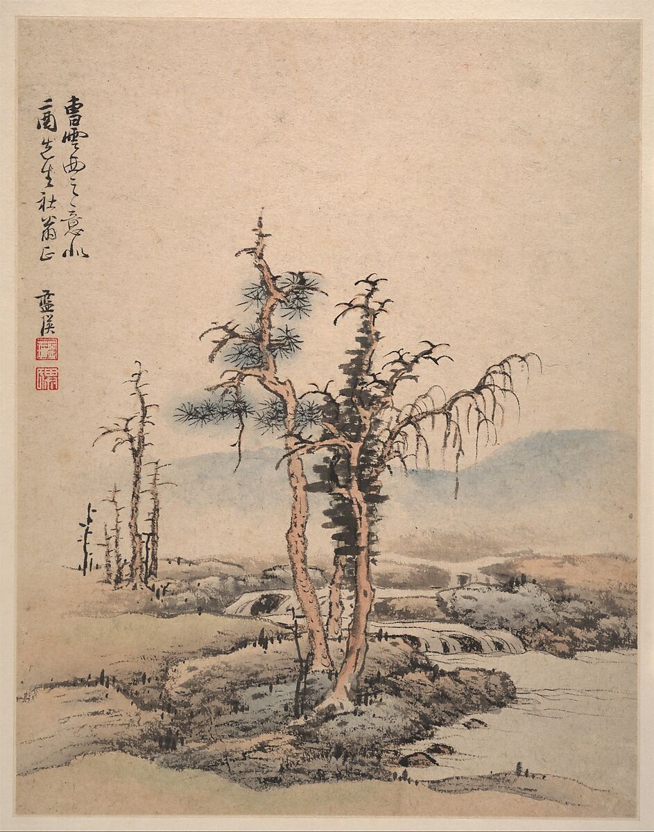 Landscapes after Song and Yuan masters, Lan Ying (Chinese, 1585–1664), Album of twelve leaves; ink and color on paper, China