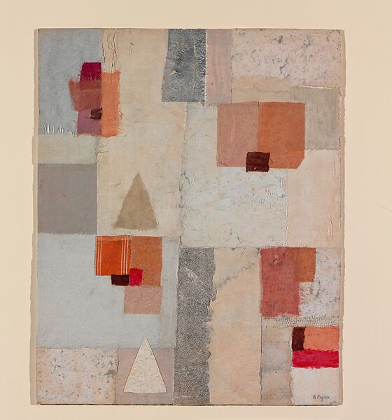 Untitled, Anne Ryan (American, Hoboken, New Jersey 1889–1954 Morristown, New Jersey), Collage of cut paper, fabric, printed paper, and silver metallic leaf on board 