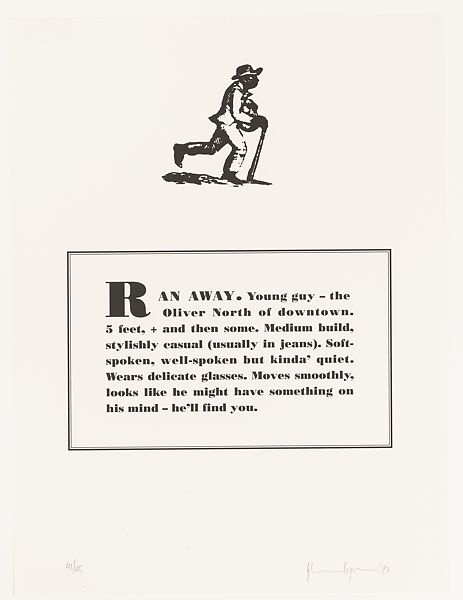 Runaways, Glenn Ligon (American, born New York, New York, 1960), Portfolio of ten lithographs