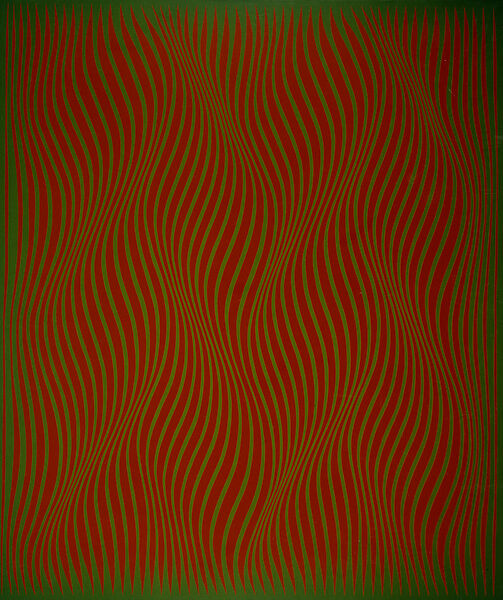 Obsession II, Julian Stanczak (American (born Poland), Borownica, Poland 1928–2017 Seven Hills, Ohio), Acrylic on canvas 