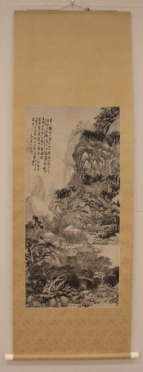 Lofty Recluse in Autumn Mountains, Wang Duo (Chinese, 1592–1652), Hanging scroll; ink on paper, China