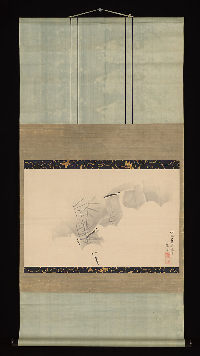 White Herons, Maruyama Ōkyo 円山応挙 (Japanese, 1733–1795), Hanging scroll; ink on paper, Japan